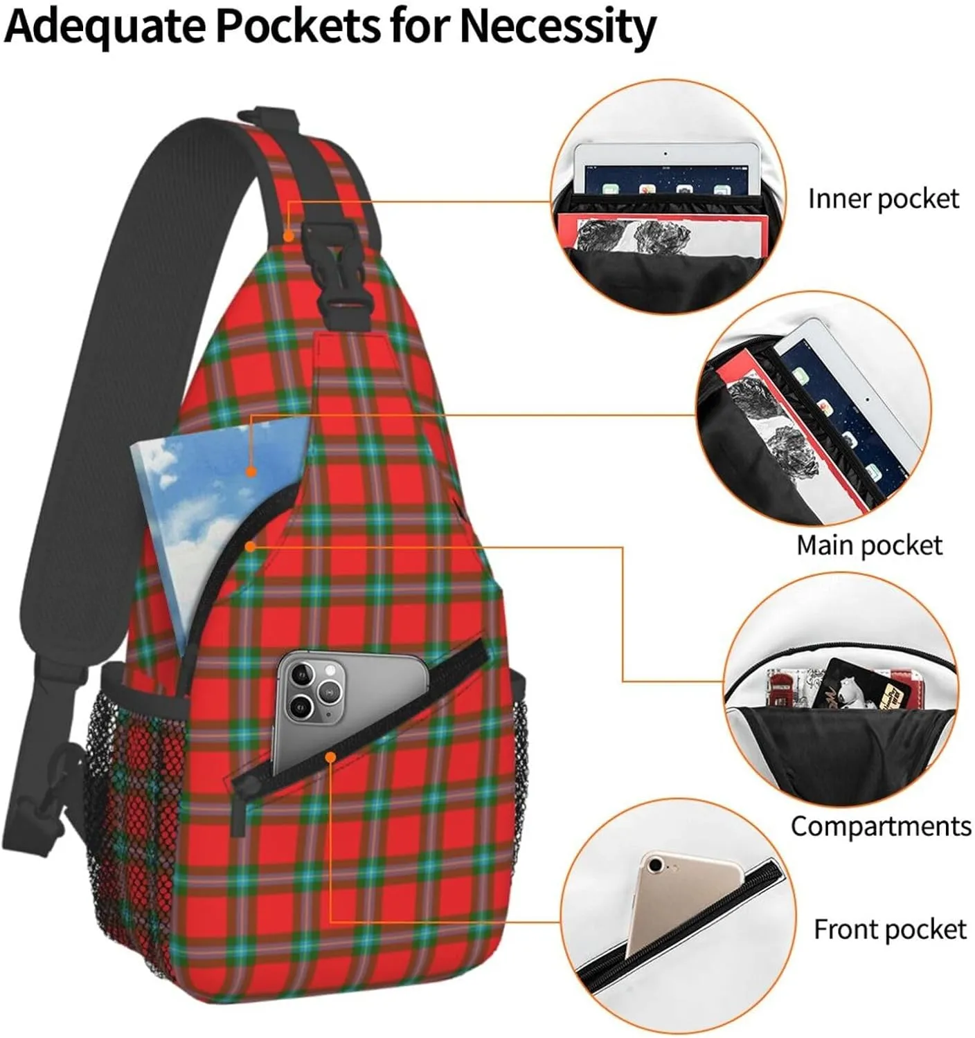 Crossbody Sling Backpack Clan MacLaine of Lochbuie Tartan Shoulder Chest Bag Daypack for Traveling Sport