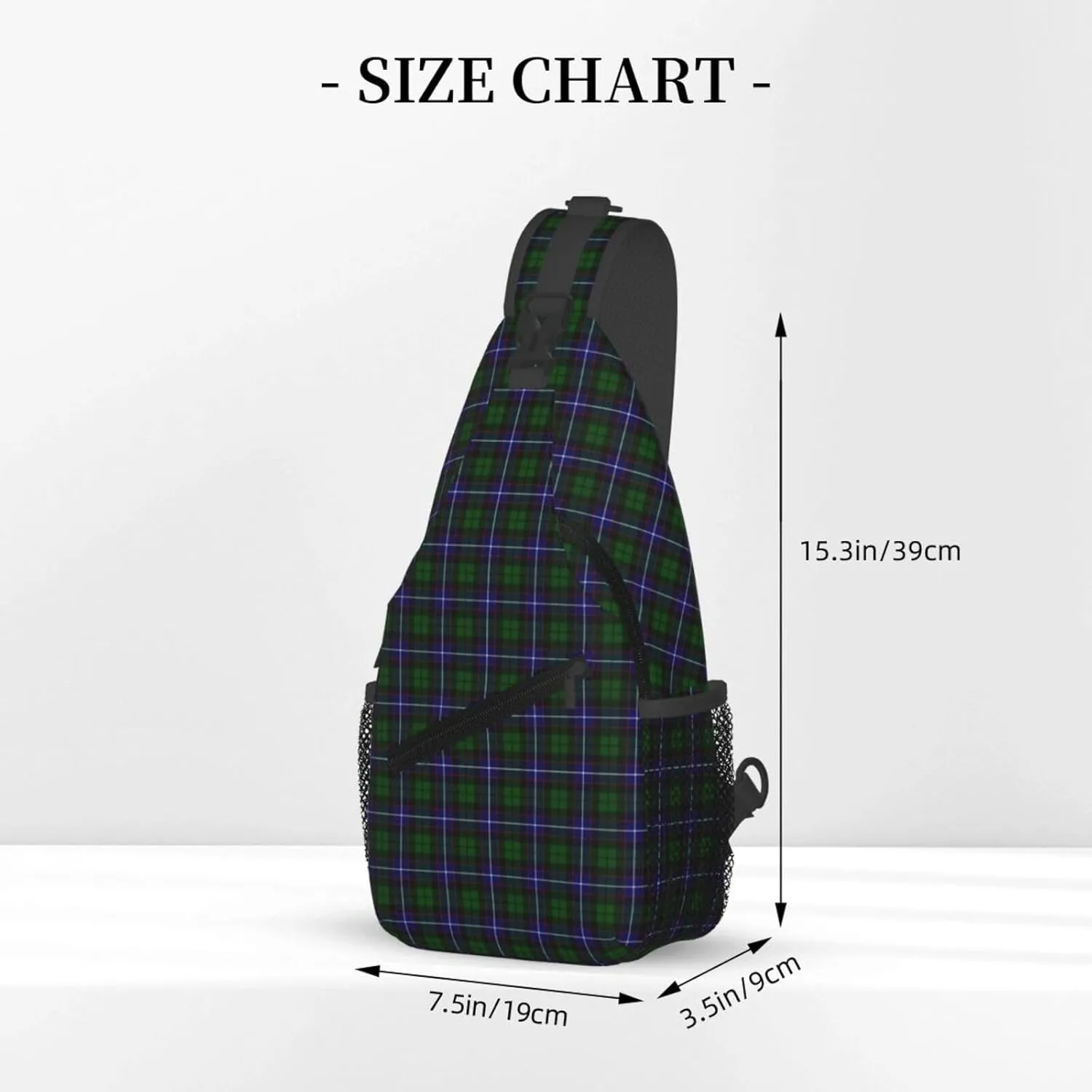 Crossbody Sling Backpack Clan Russell Tartan Shoulder Chest Bag Daypack for Traveling Sport