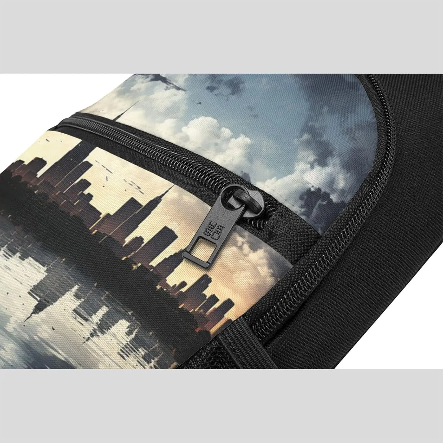 Crossbody Sling Backpack Sling Bag for Men Women Cross Chest Bag Shoulder Bag City Skyline Travel Hiking Daypack