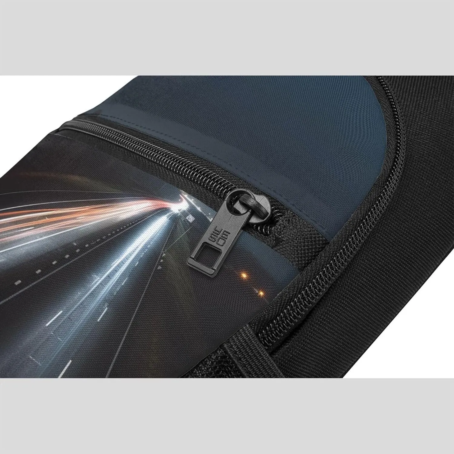 Crossbody Sling Backpack Sling Bag for Men Women Cross Chest Bag Shoulder Bag Highway at night Travel Hiking Daypack