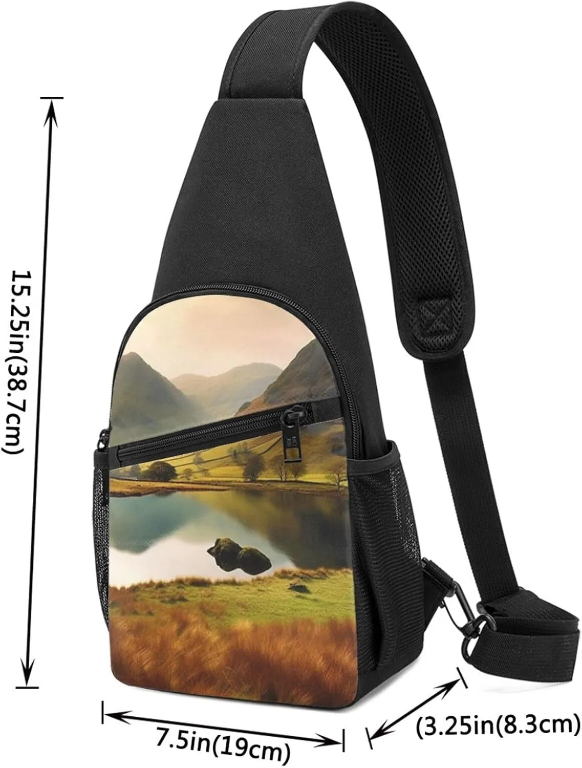 Crossbody Sling Backpack Sling Bag for Men Women Cross Chest Bag Shoulder Bag Lake District National Park3 Travel Hiking Daypack