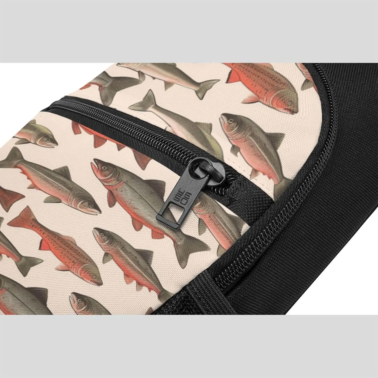 Crossbody Sling Backpack Sling Bag for Men Women Cross Chest Bag Shoulder Bag Salmon Travel Hiking Daypack
