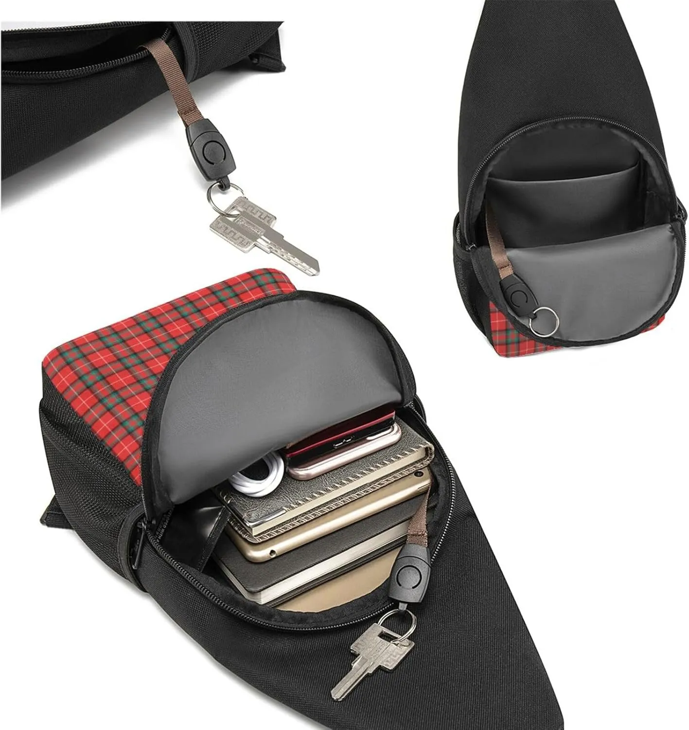 Crossbody Sling Backpack Stuart of Bute Tartan Shoulder Chest Bag Daypack for Traveling Sport