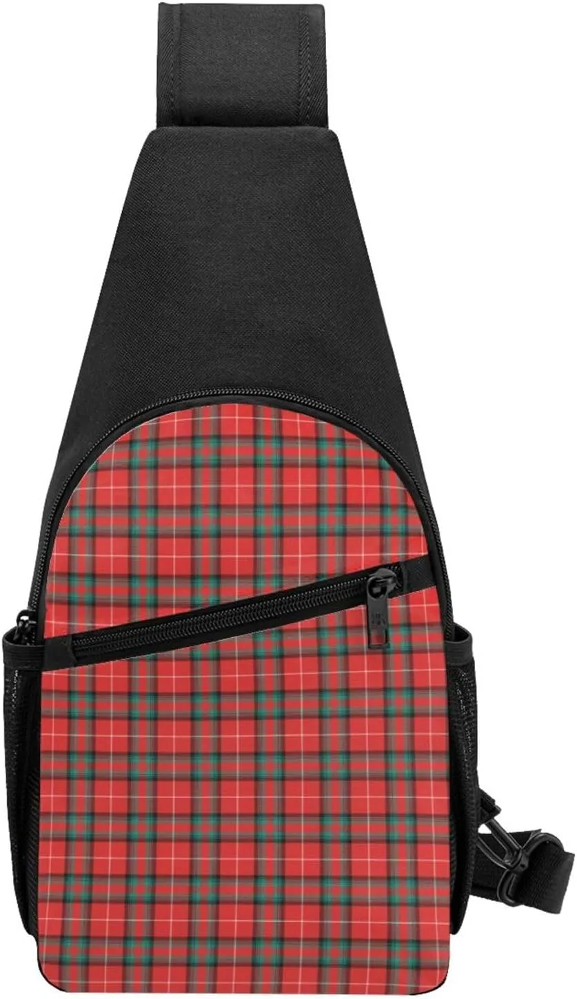 Crossbody Sling Backpack Stuart of Bute Tartan Shoulder Chest Bag Daypack for Traveling Sport