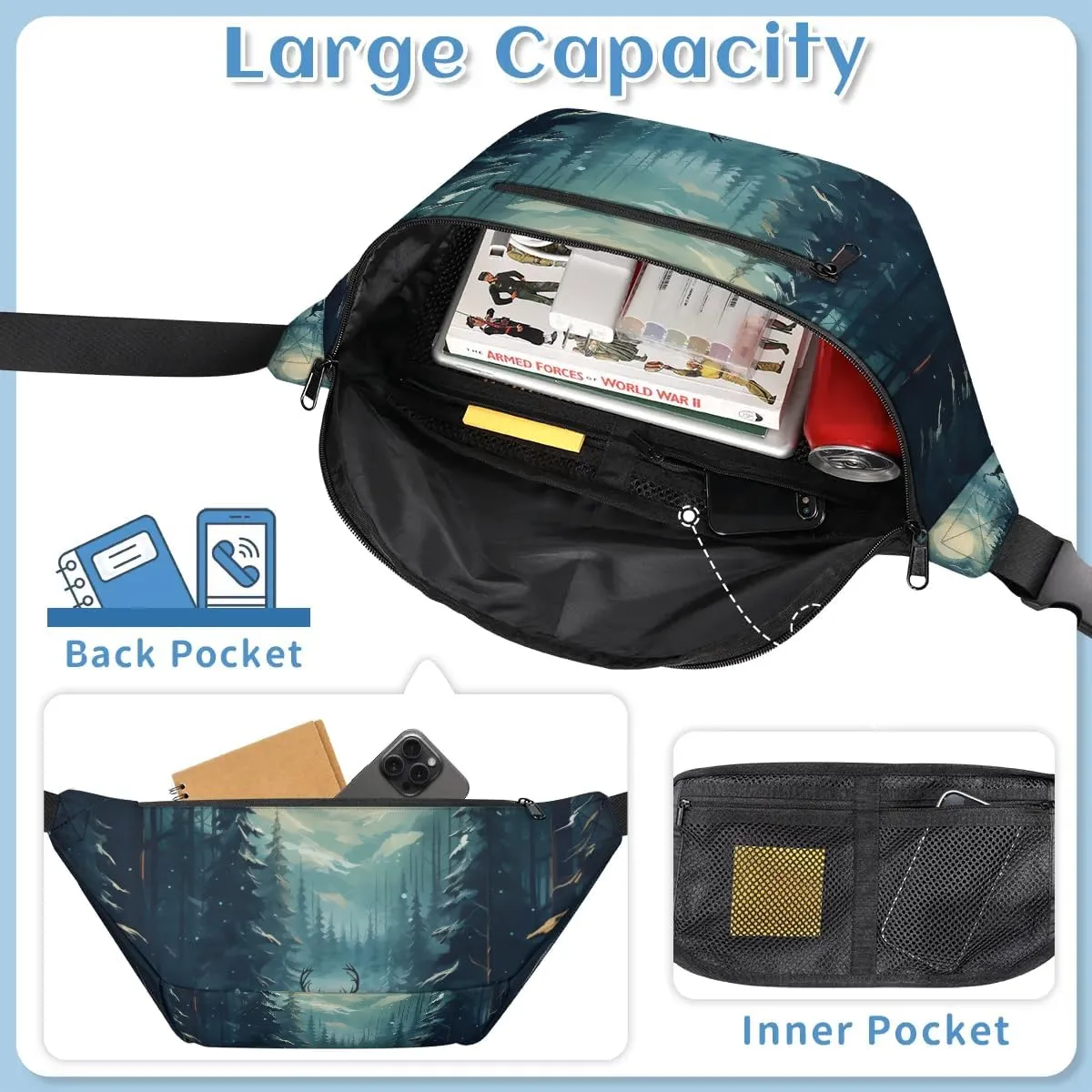 Crossbody Sling Bag for Women Men Farm Chicken Lightweight Waterproof Travel Essentials