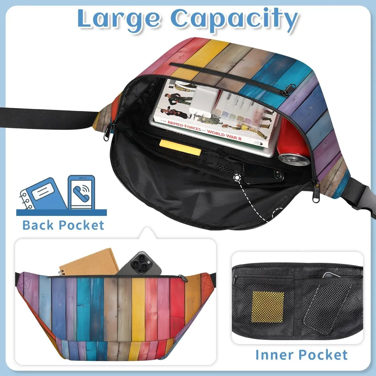 Crossbody Sling Bag for Women Men Plaid Pattern Lightweight Waterproof Travel Essentials