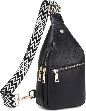 Crossbody Sling Bag Purse for Women - Small Chest Fanny Pack Trendy Travel Faux Leather Cross Body Bags with Adjustable Strap