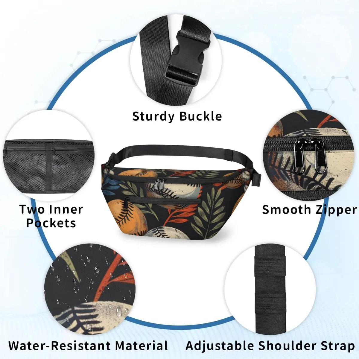 Crossbody Sling Bags for Women Men Baseball Leaves Casual Sling Backpack Daypack Chest Bag for Travel Sport Hiking Running