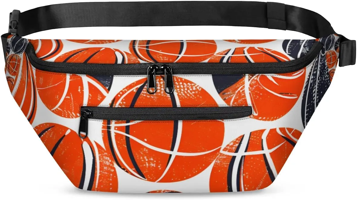 Crossbody Sling Bags for Women Men Basketballs Theme Casual Sling Backpack Daypack Chest Bag for Travel Sport Hiking Running