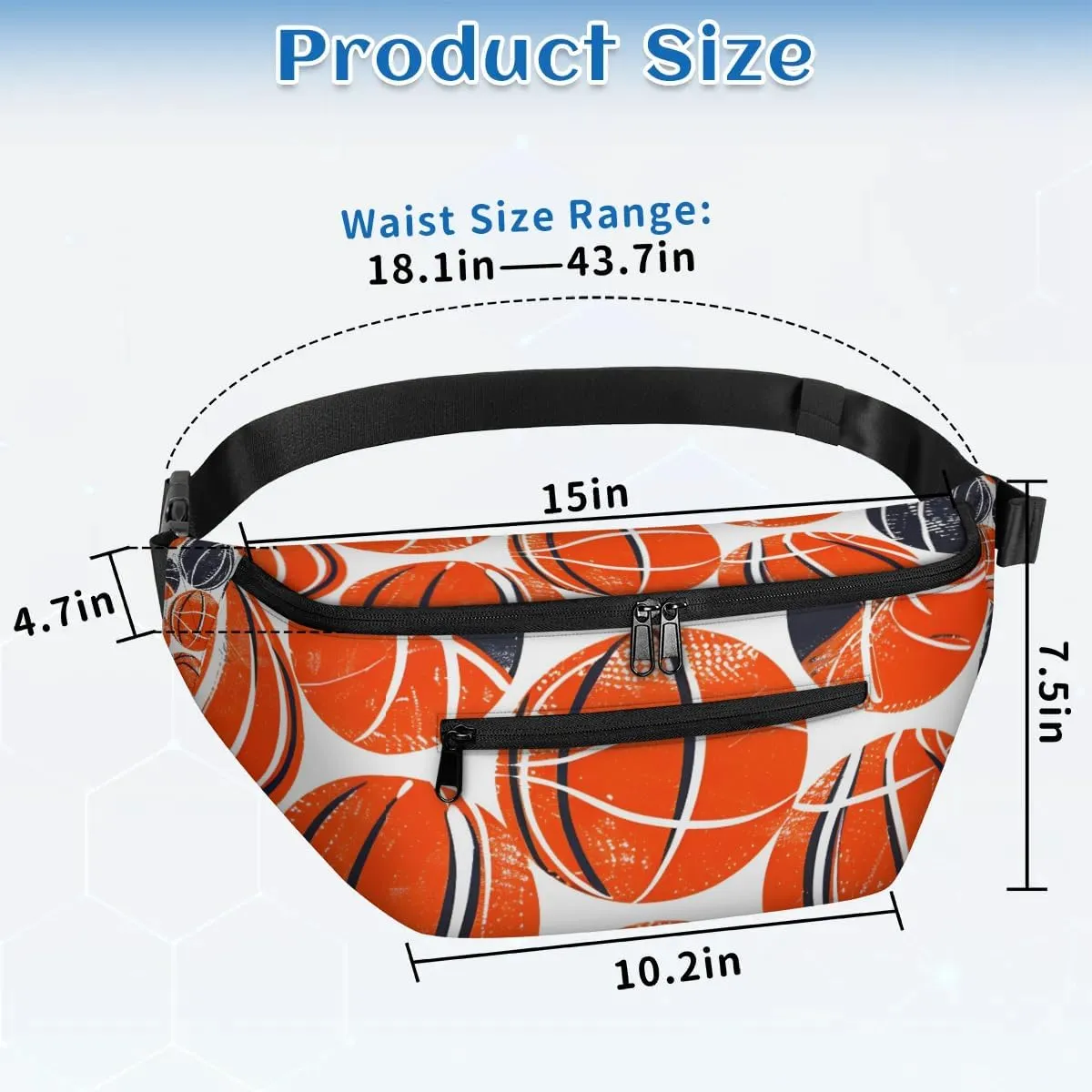 Crossbody Sling Bags for Women Men Basketballs Theme Casual Sling Backpack Daypack Chest Bag for Travel Sport Hiking Running