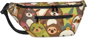 Crossbody Sling Bags for Women Men Cartoon Sloth Casual Sling Backpack Daypack Chest Bag for Travel Sport Hiking Running