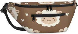 Crossbody Sling Bags for Women Men Cute Sheep Heart Casual Sling Backpack Daypack Chest Bag for Travel Sport Hiking Running