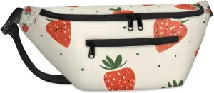 Crossbody Sling Bags for Women Men Cute Strawberry Print Casual Sling Backpack Daypack Chest Bag for Travel Sport Hiking Running