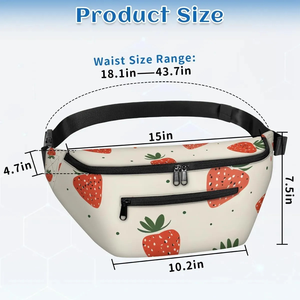 Crossbody Sling Bags for Women Men Cute Strawberry Print Casual Sling Backpack Daypack Chest Bag for Travel Sport Hiking Running