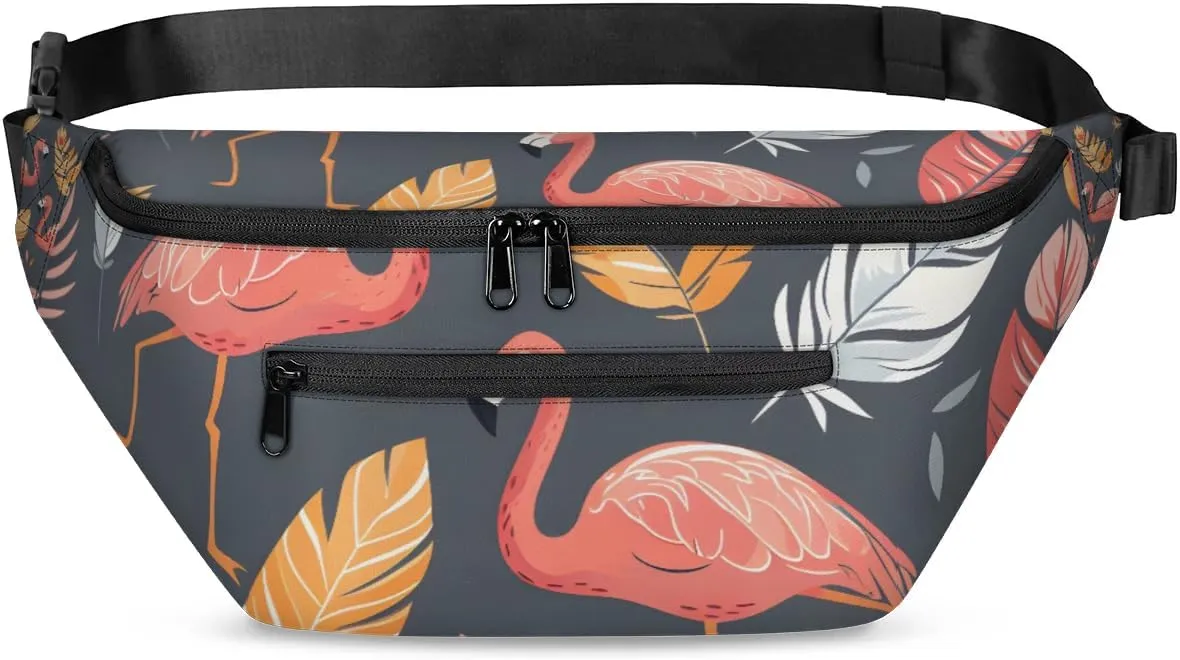 Crossbody Sling Bags for Women Men Flamingo Feathers Casual Sling Backpack Daypack Chest Bag for Travel Sport Hiking Running