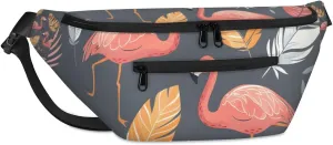 Crossbody Sling Bags for Women Men Flamingo Feathers Casual Sling Backpack Daypack Chest Bag for Travel Sport Hiking Running
