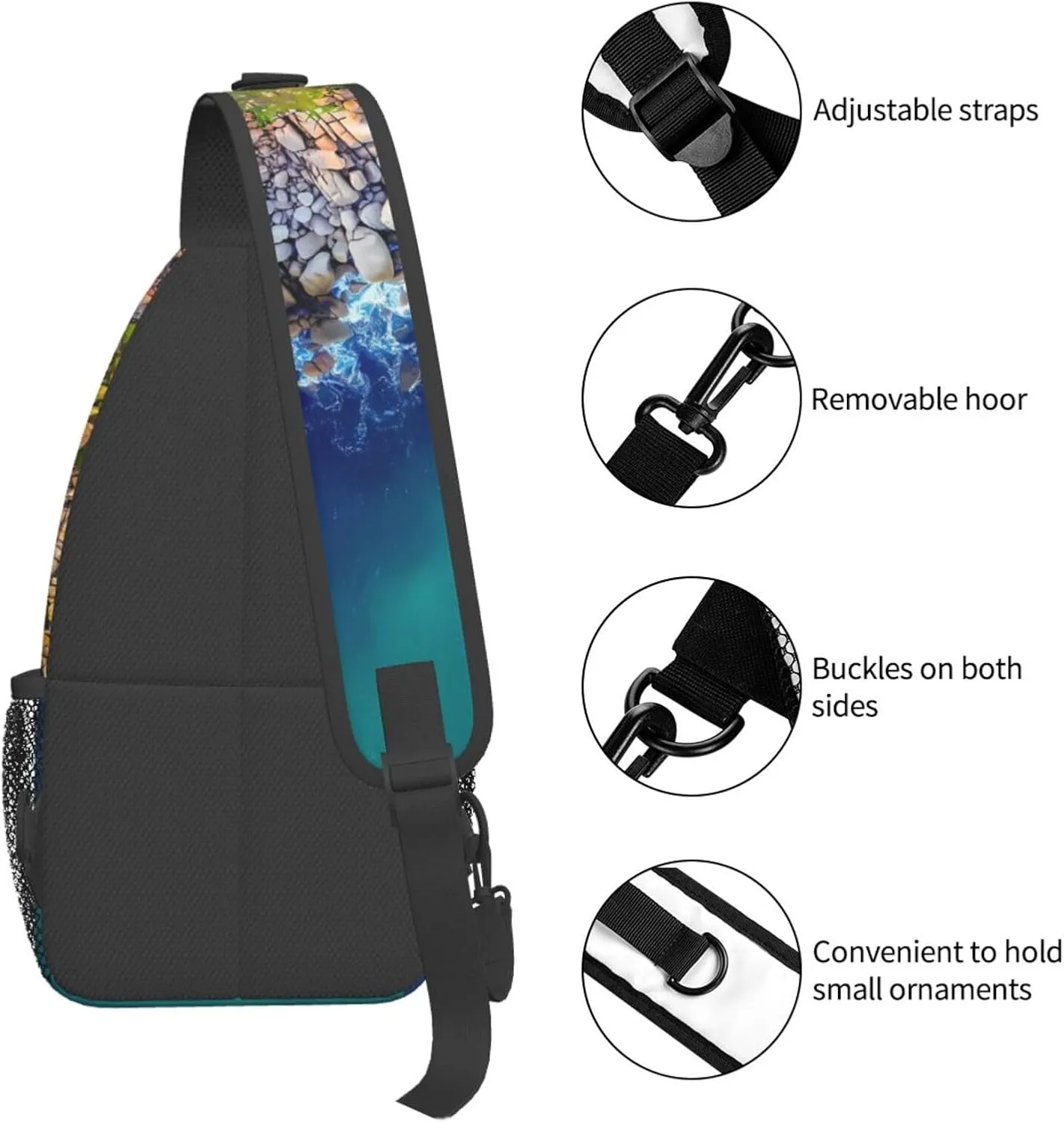 Crumbled Granite Chest Sling Bag Crossbody Shoulder Backpack Bag Gym Cycling Travel Hiking Daypack Cross Bag