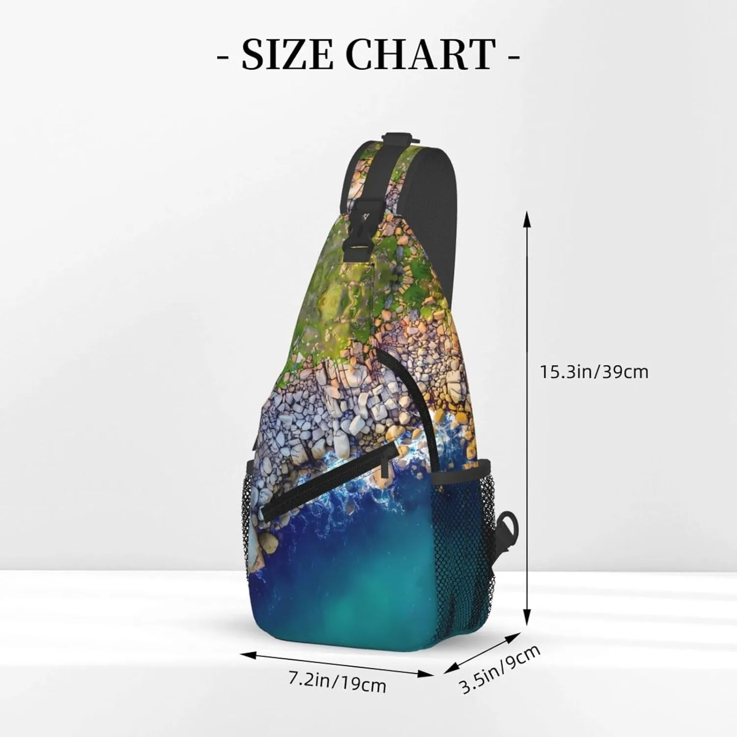 Crumbled Granite Chest Sling Bag Crossbody Shoulder Backpack Bag Gym Cycling Travel Hiking Daypack Cross Bag