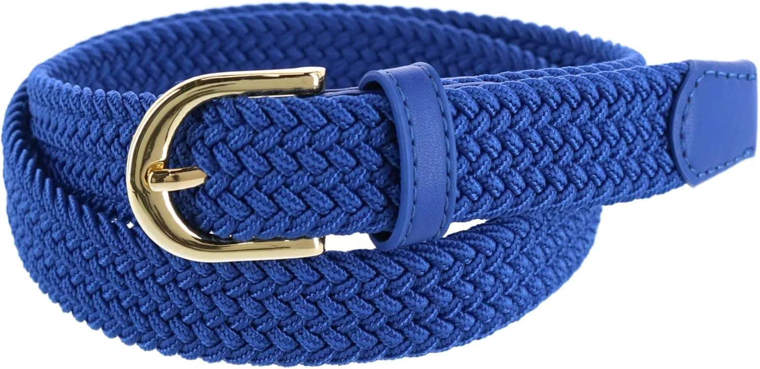 CTM® Women's Elastic Braided Stretch Belt