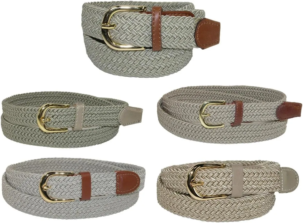 CTM® Women's Elastic Braided Stretch Belt