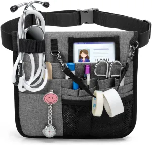 CURMIO Nurse Fanny Pack, Nurse Waist Pouch with Tape Holder and Adjustable Waist Belt, Nursing Organizer Belt for Nursing Supplies, Gray, Bag ONLY