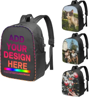Custom Backpack Personalized Large Capacity Shoulder Traveling Bag Add Your Customized Photo Picture Text Casual Backpack Travel Knapsack Standard Size For Travel Work