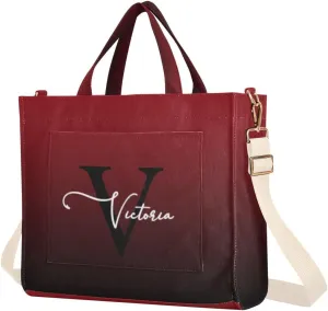 Custom Corduroy Tote Bag for Women Personalized Everyday Hobo Bag with Adjustable Detachable Strap and Pockets