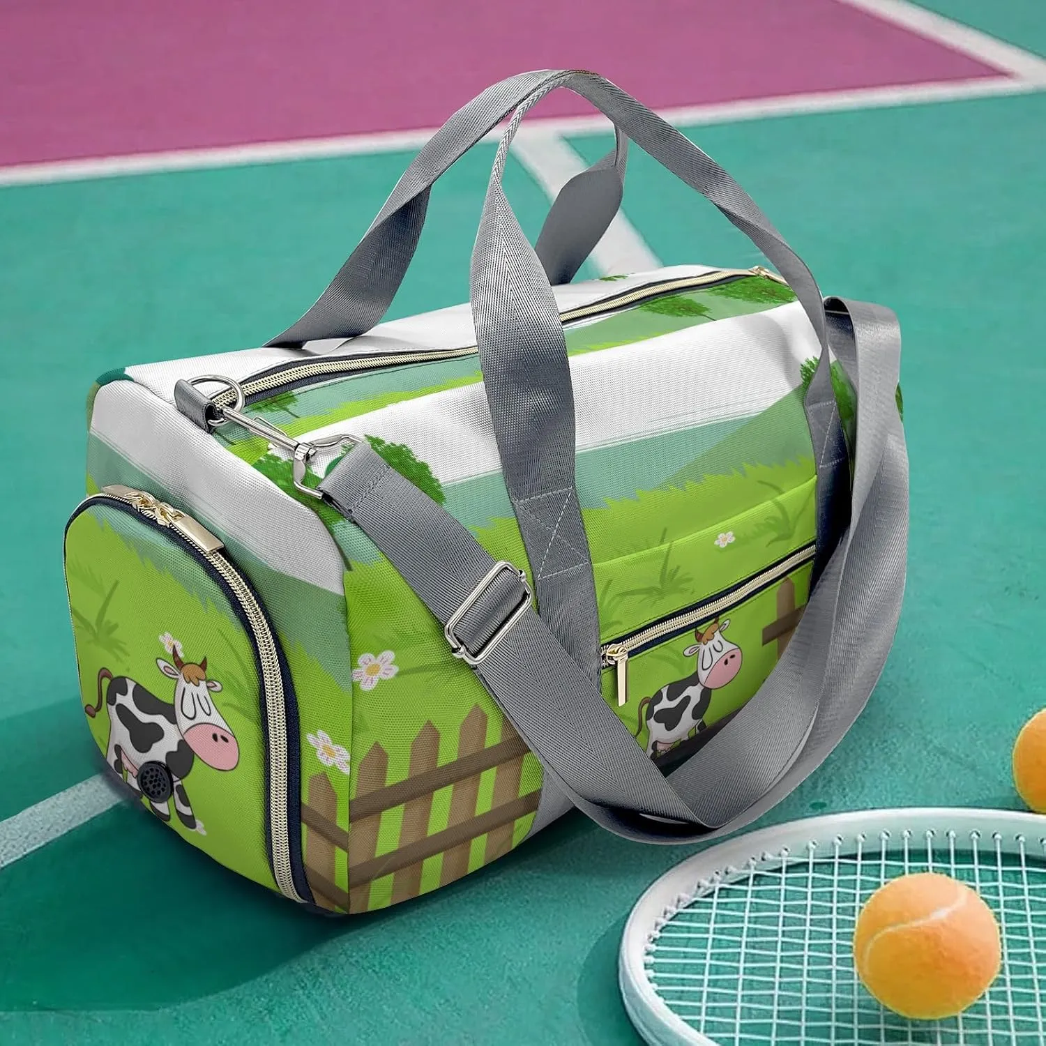 Custom Duffel Bag Farm Life Cow Compact and Convenient: Fitness Bags for the Modern Traveler