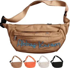 Custom Embroidered Fanny Pack – Personalized Belt Bag & Crossbody for Women – Perfect Travel Companion & Bridesmaid Gift（Brown）