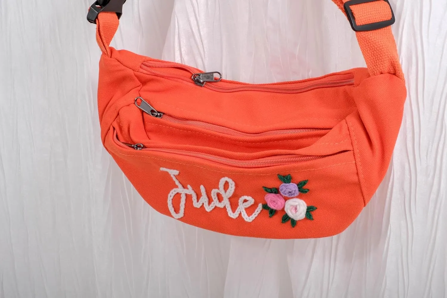 Custom Embroidered Fanny Pack – Personalized Belt Bag & Crossbody for Women – Perfect Travel Companion & Bridesmaid Gift（Brown）