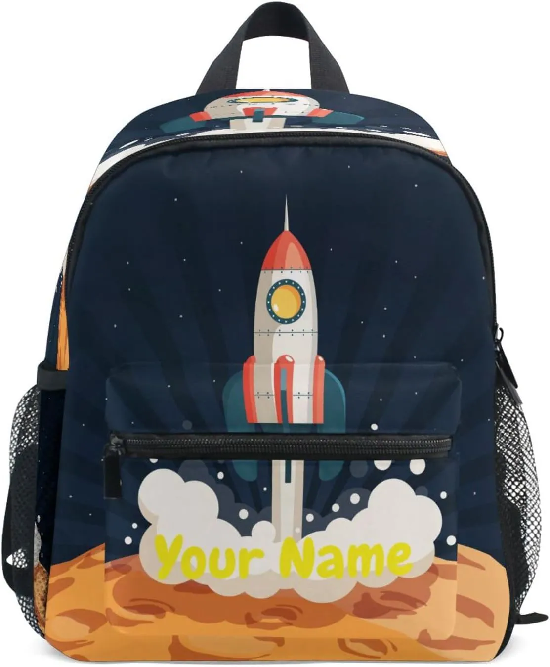 Custom Kids Toddler Mini Backpack for Girls Boys Cartoon Planet Personalised Children's Backpacks Blue School Bag with Kid's Name/Text