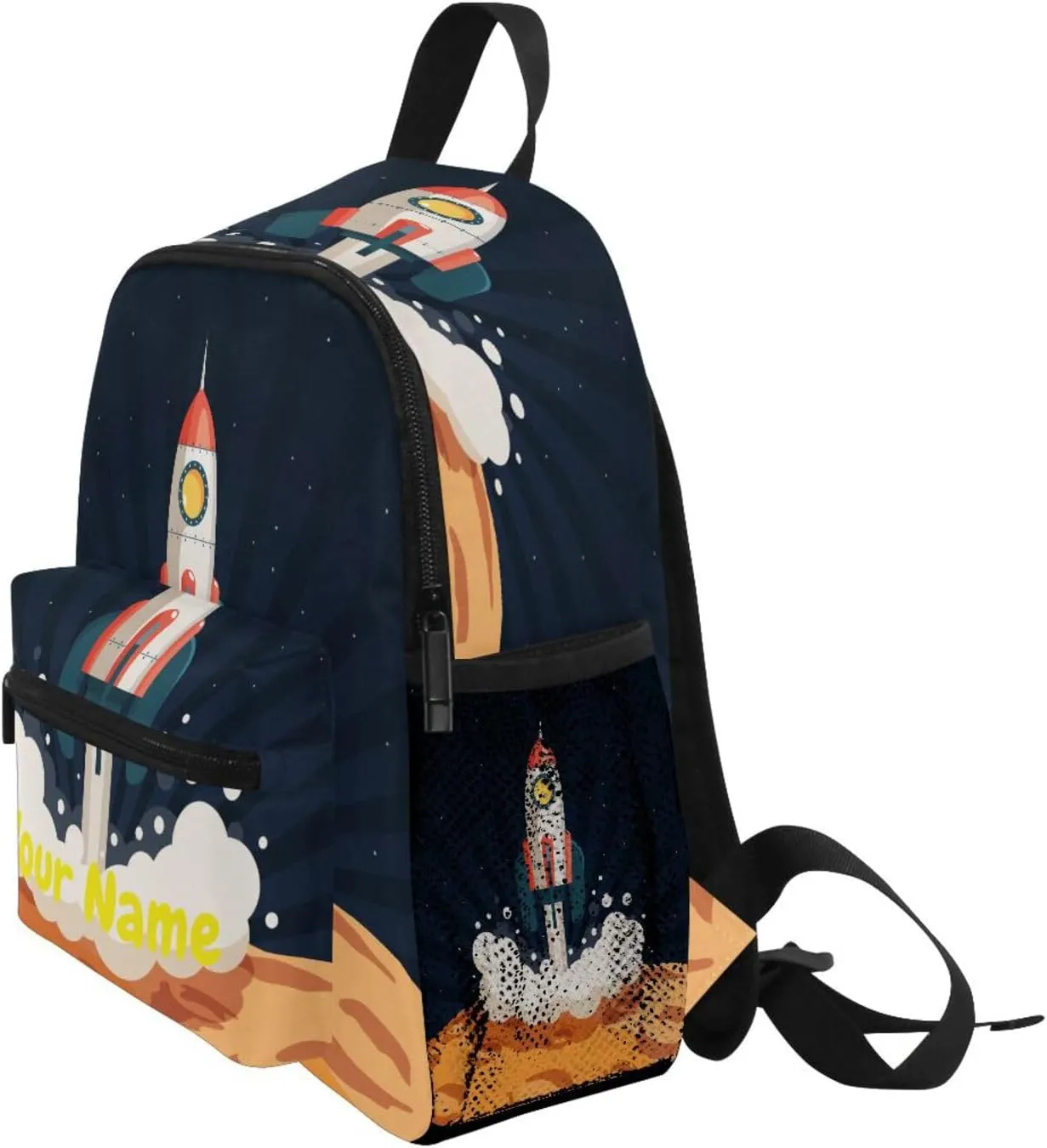 Custom Kids Toddler Mini Backpack for Girls Boys Cartoon Planet Personalised Children's Backpacks Blue School Bag with Kid's Name/Text