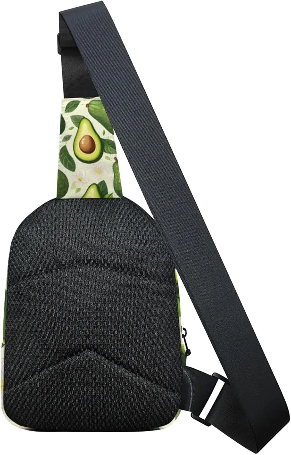 Custom Sling Bag Avocado Cross Body Customize Chest Bag Cute Fruit Daypack for Outdoors Travel Hiking Sports