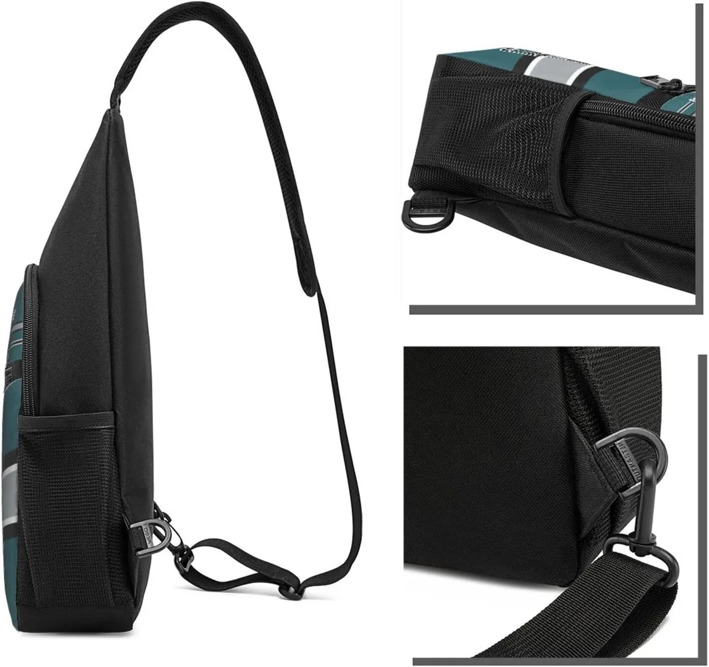 Custom Sling Bag, Personalized Philadelphia Crossbody Bags for Men Women, Customize Name and Number Sling Shoulder Backpack, Chest Bag Hiking Travel Daypack for Outdoor