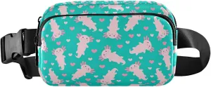 Cute Cartoon Axolotl Fanny Pack for Women Anti Theft Belt Bag Waterproof Festival Waist Pouch for Women