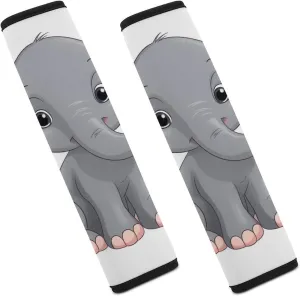 Cute Cartoon Elephant Auto Seat Belt Cover 2PCS Universal Car Seat Belt Shoulder Protector Pad, Protect Your Shoulders and Neck for Car Seat Belt, Shoulder Bag, Backpack