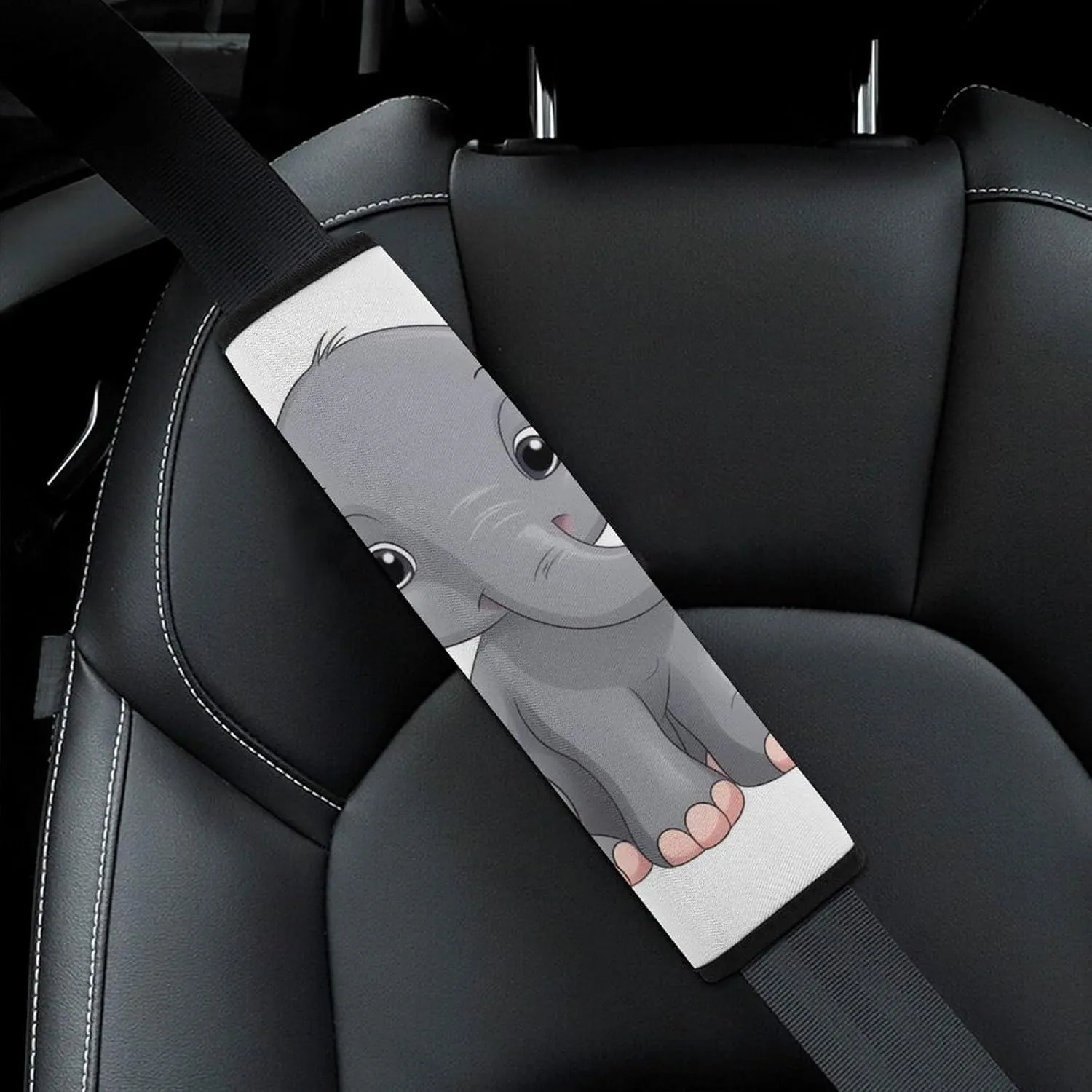Cute Cartoon Elephant Auto Seat Belt Cover 2PCS Universal Car Seat Belt Shoulder Protector Pad, Protect Your Shoulders and Neck for Car Seat Belt, Shoulder Bag, Backpack