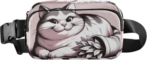Cute Cat Mischief Pink Women Fanny Pack Bright Color Hip Pack Belt Bag Waterproof Waist Bag for Women