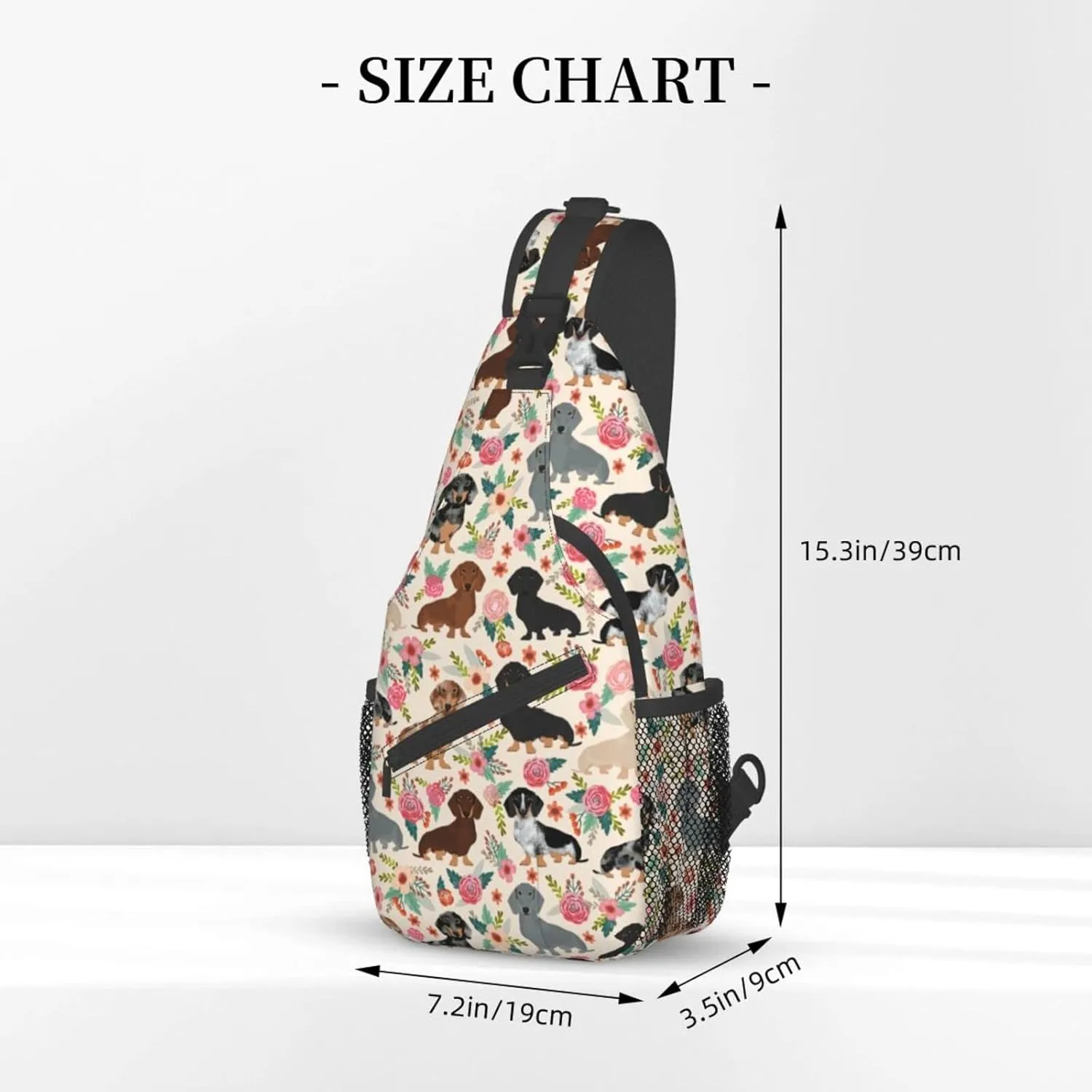 Cute Dachshund Dog Unisex Sling Daypacks Adjustable Rope Shoulder Chest Bags Gym Sport Travel Hiking Daypack For Men Women Gift