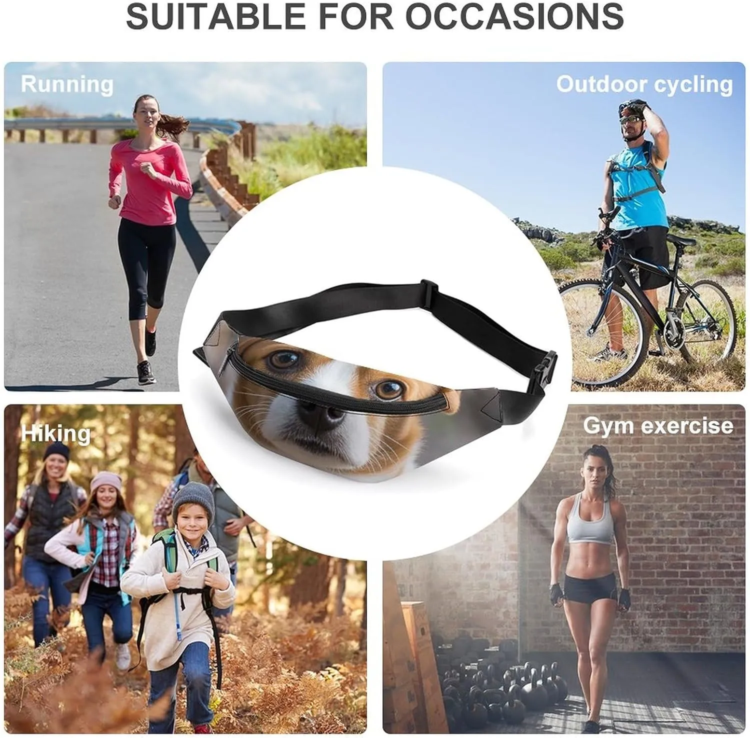 Cute Dachshund Fanny Pack for Women Men Waist Bag Waterproof Belt Bag with Adjustable Strap