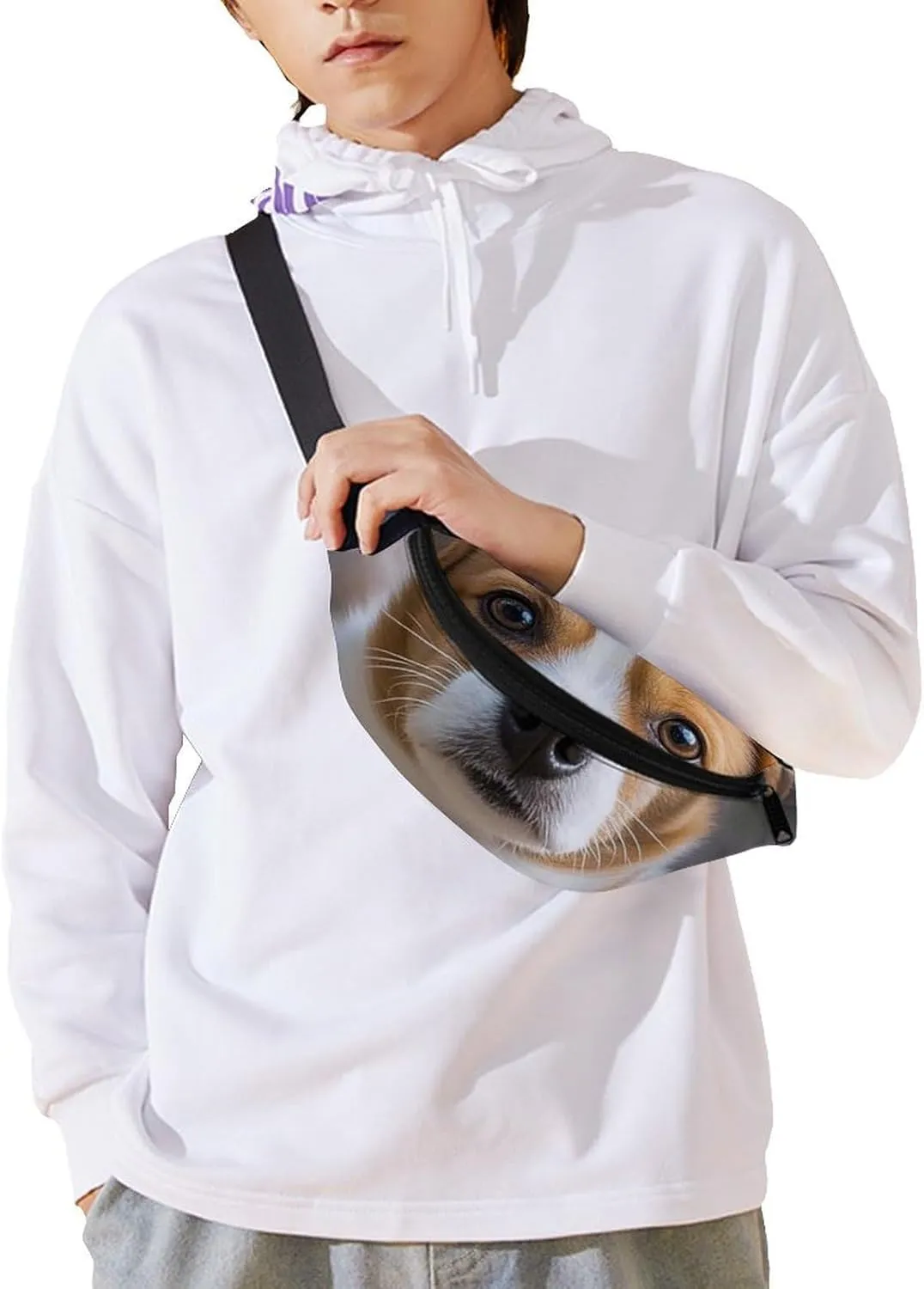Cute Dachshund Fanny Pack for Women Men Waist Bag Waterproof Belt Bag with Adjustable Strap