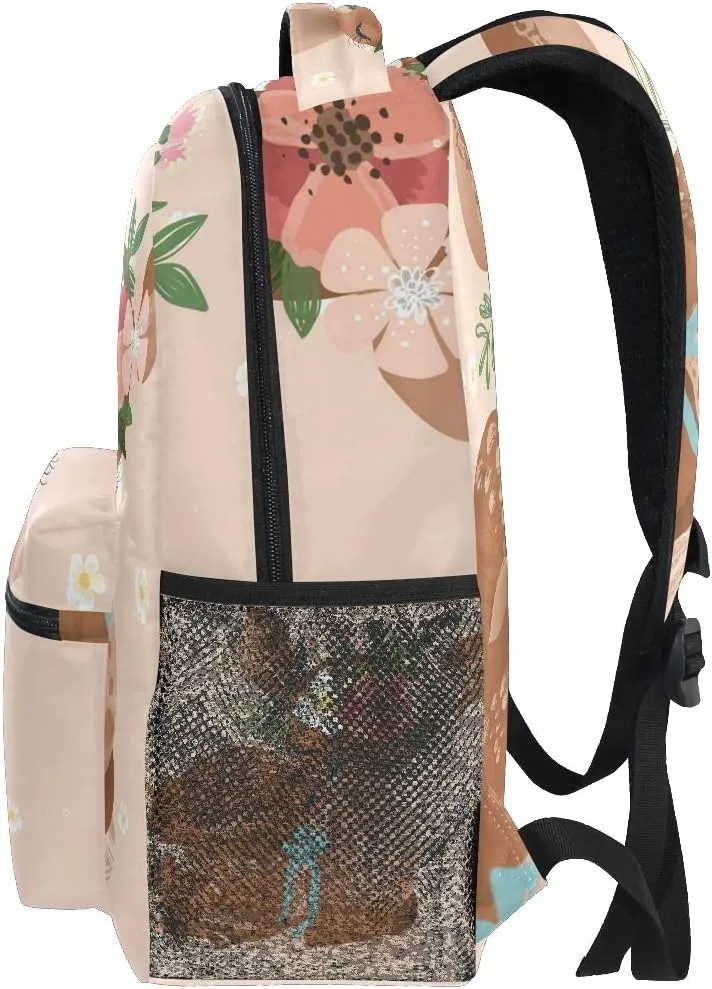 Cute Deer Bookbag for Boys Girls, Deer School Backpack for Elemantary School Casual Travel Bag Laptop Daypack One Size