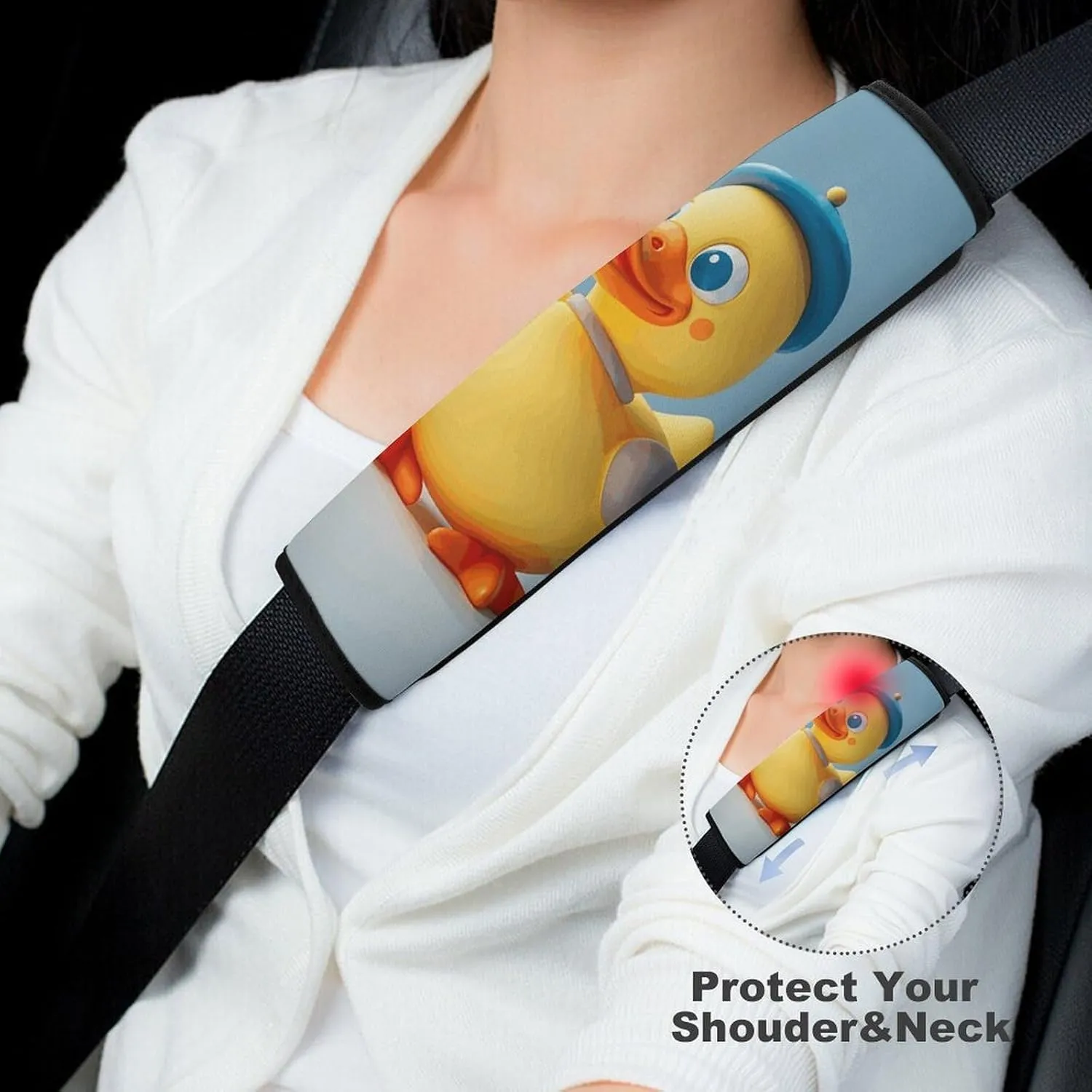 Cute Diorama Duck Auto Seat Belt Cover 1PCS Universal Car Seat Belt Shoulder Protector Pad, Protect Your Shoulders and Neck for Car Seat Belt, Shoulder Bag, Backpack