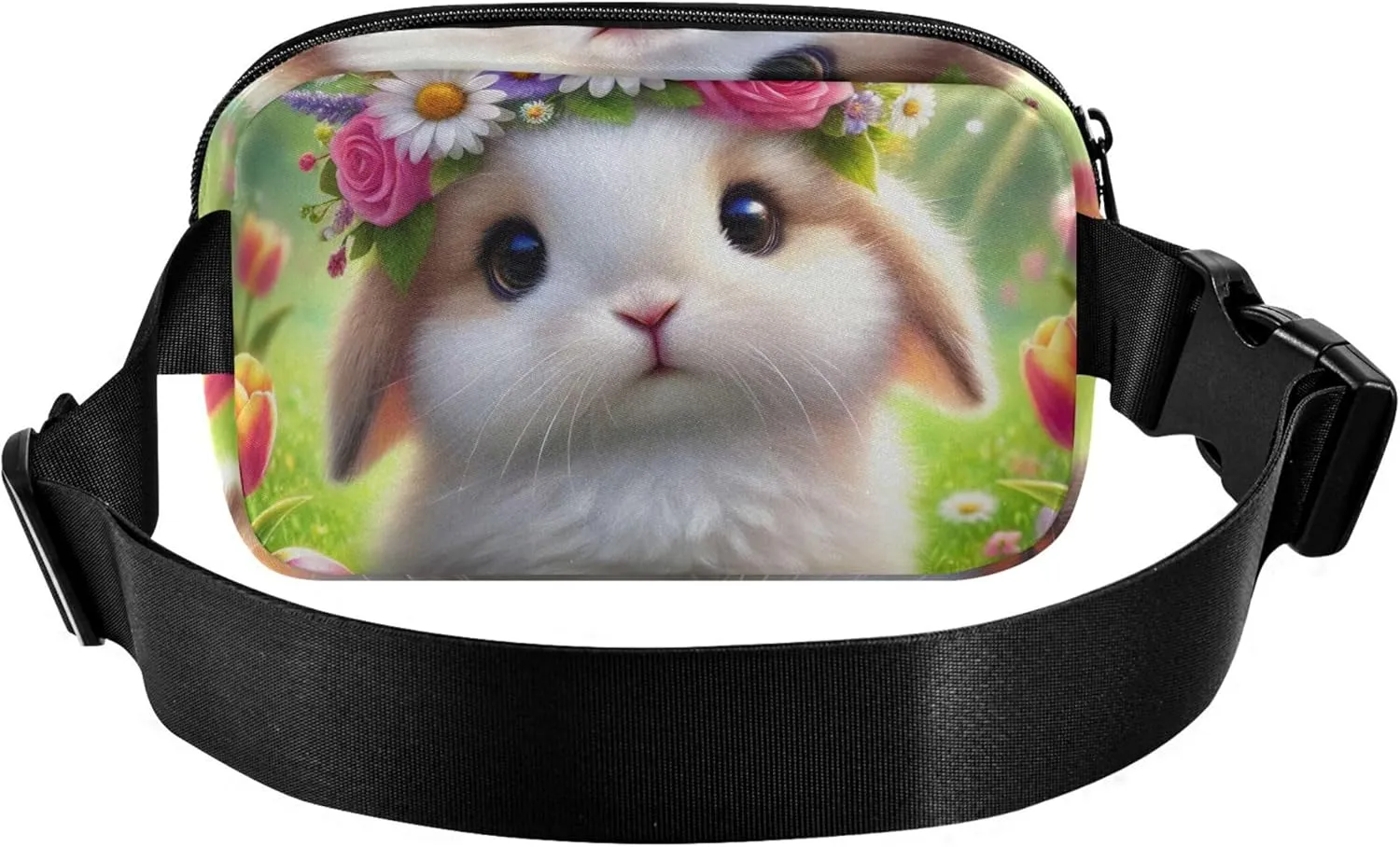 Cute Easter Bunny Eggs Garden Womens Fanny Pack Waterproof Belt Bag Hip Pack Funny Waist Bag for Women