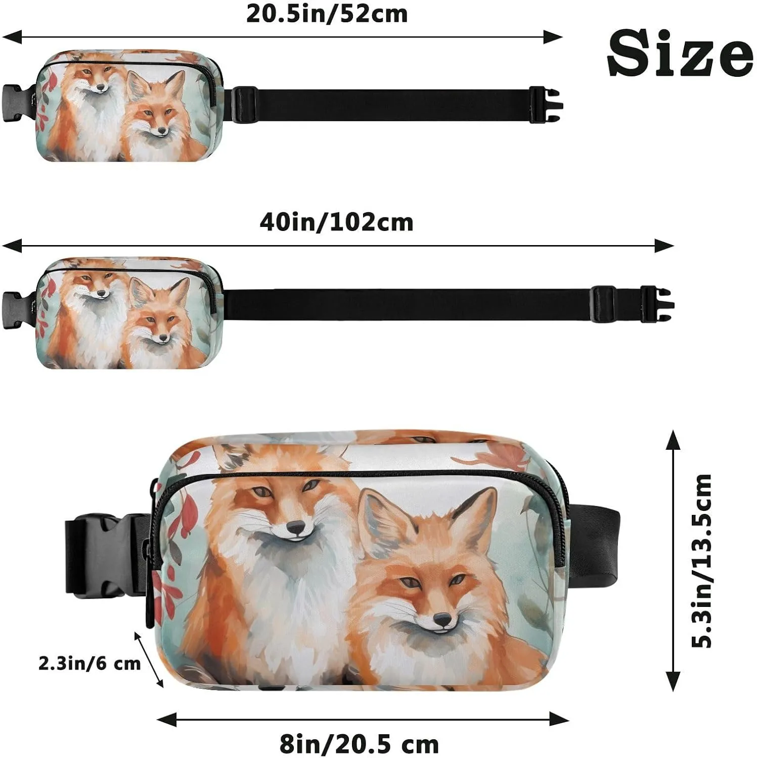 Cute Fox Fanny Packs for Women Fanny Pack For Men Belt Bag Crossbody Fanny Packs for Women Running Fanny Pack Waist Pack 21340445