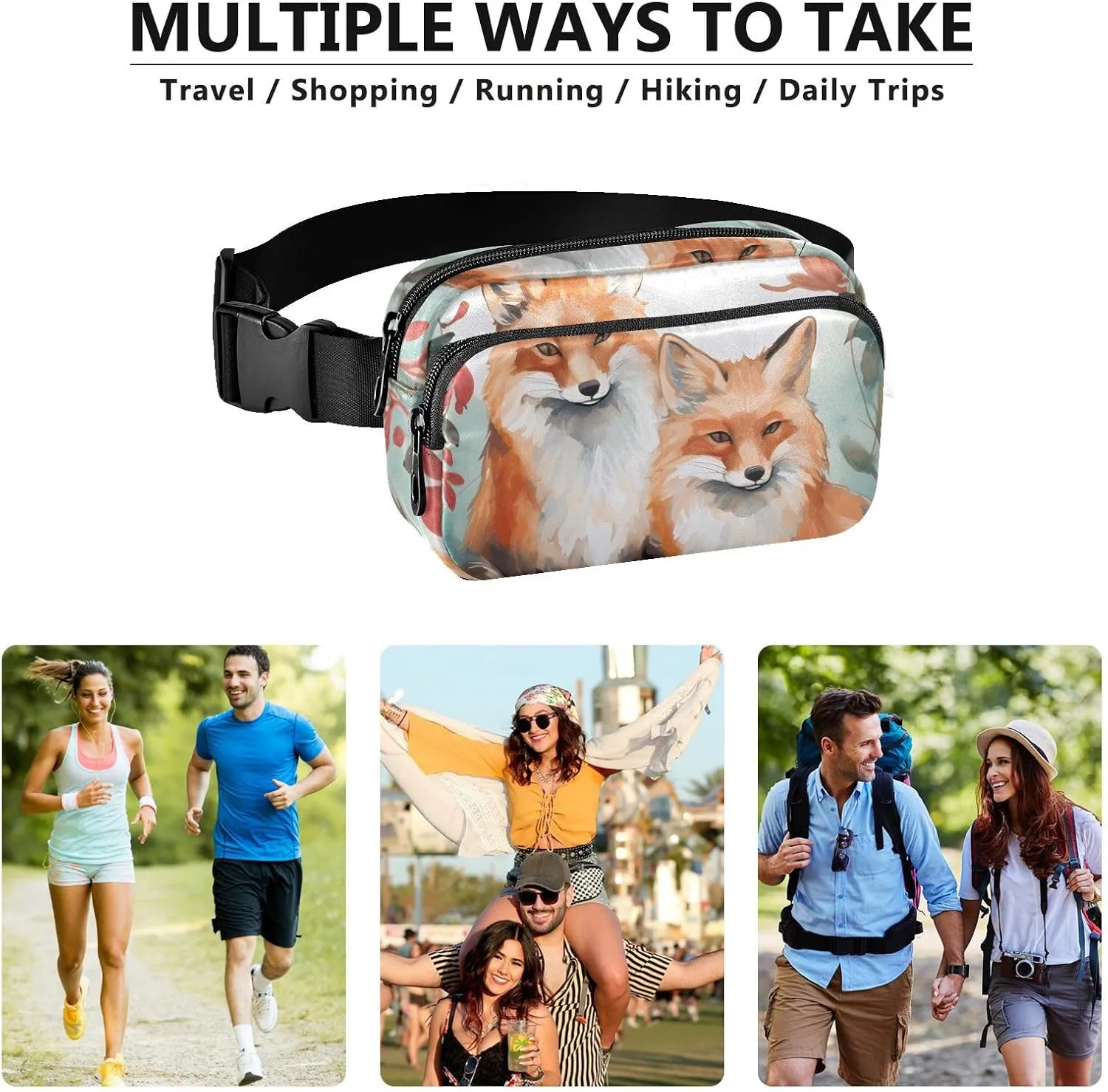 Cute Fox Fanny Packs for Women Fanny Pack For Men Belt Bag Crossbody Fanny Packs for Women Running Fanny Pack Waist Pack 21340445