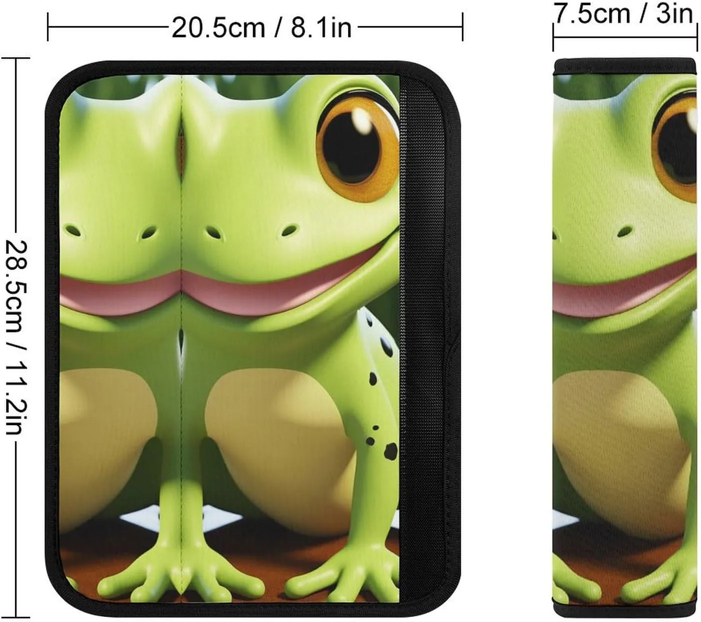 Cute Frog Auto Seat Belt Cover 2PCS Universal Car Seat Belt Shoulder Protector Pad, Protect Your Shoulders and Neck for Car Seat Belt, Shoulder Bag, Backpack