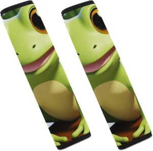 Cute Frog Auto Seat Belt Cover 2PCS Universal Car Seat Belt Shoulder Protector Pad, Protect Your Shoulders and Neck for Car Seat Belt, Shoulder Bag, Backpack