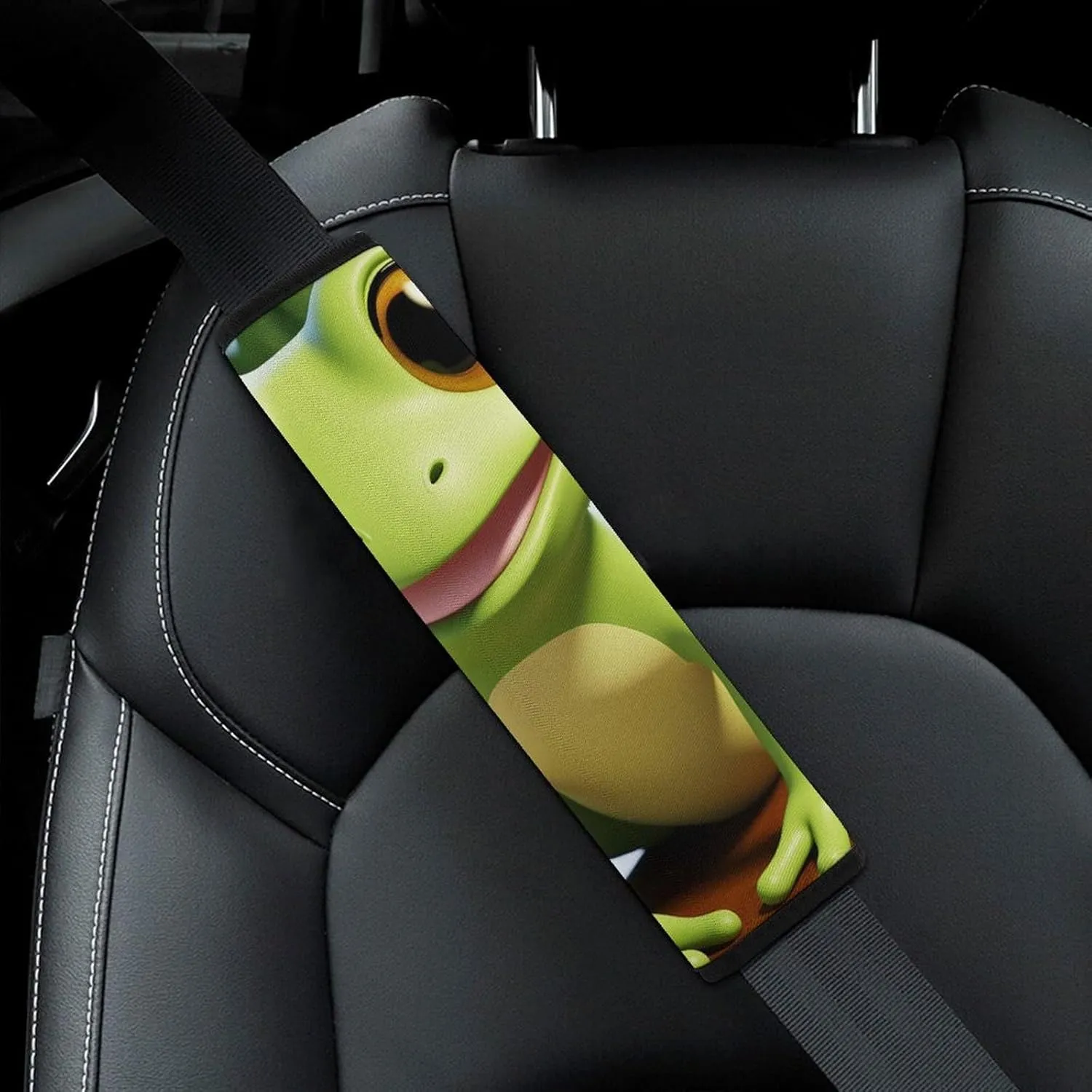 Cute Frog Auto Seat Belt Cover 2PCS Universal Car Seat Belt Shoulder Protector Pad, Protect Your Shoulders and Neck for Car Seat Belt, Shoulder Bag, Backpack
