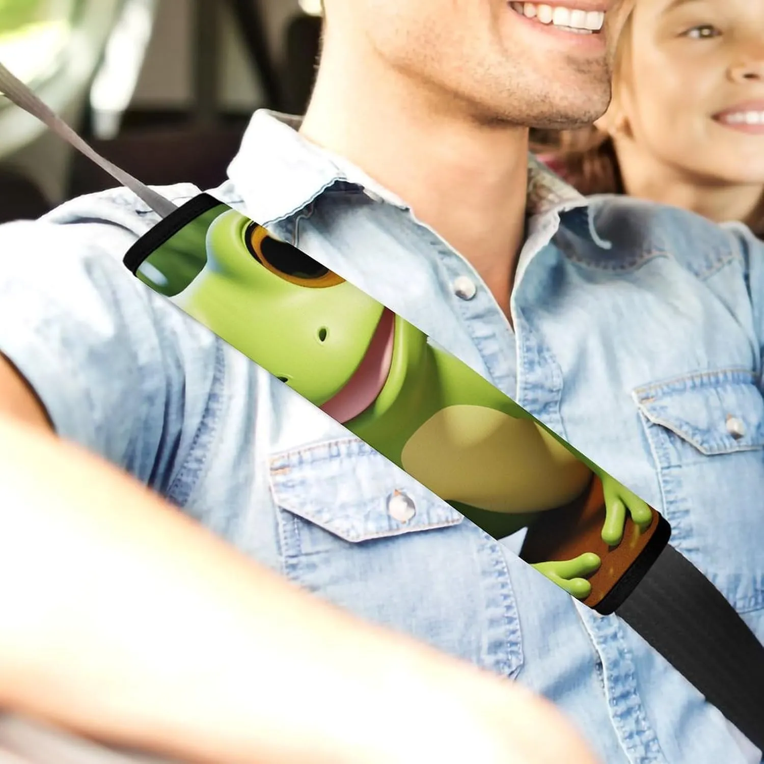 Cute Frog Auto Seat Belt Cover 2PCS Universal Car Seat Belt Shoulder Protector Pad, Protect Your Shoulders and Neck for Car Seat Belt, Shoulder Bag, Backpack